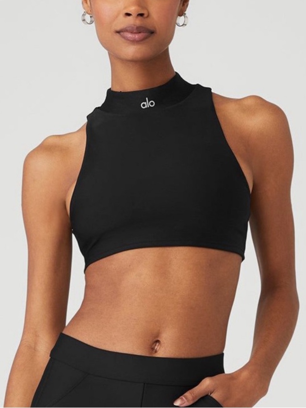 Alo yoga airlift fuse bra tank open back black size xs